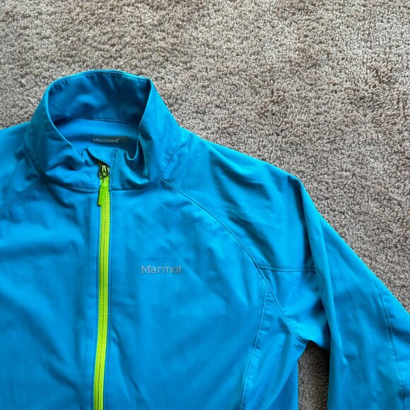 Marmot Jacket Womens Large Full Zip Mock Neck Running Activewear Blue Pockets - Picture 5 of 12